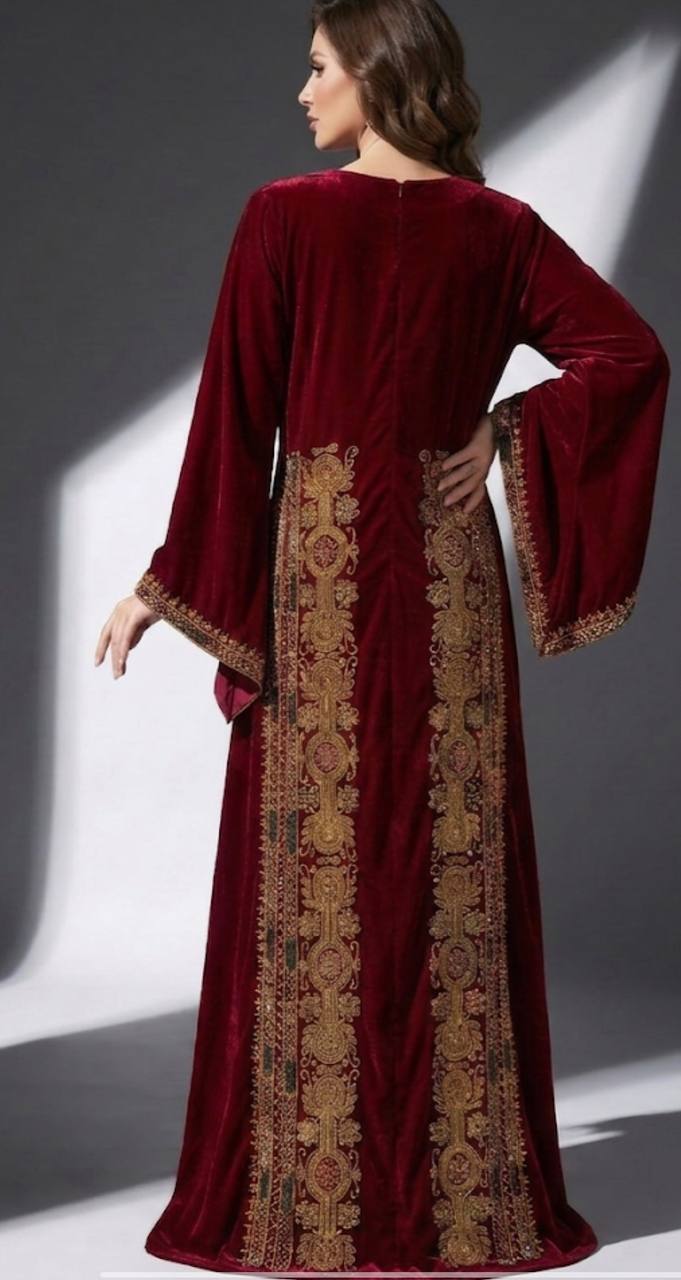Yasmeen Hand-Beaded Velvet Thobe