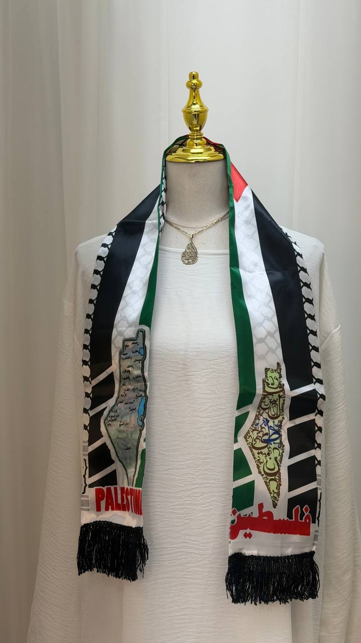 Bufanda palestina- Fabricada en seda - Estampado Al-Quds
