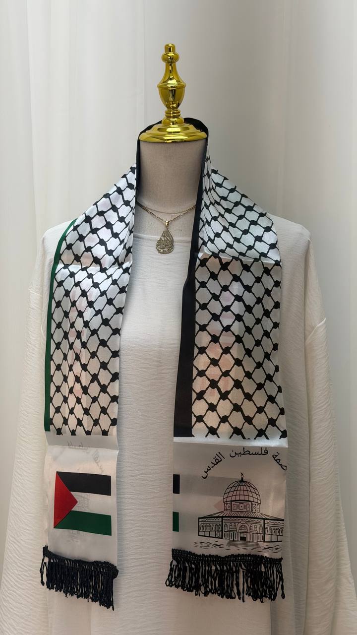 Bufanda palestina- Fabricada en seda - Estampado Al-Quds