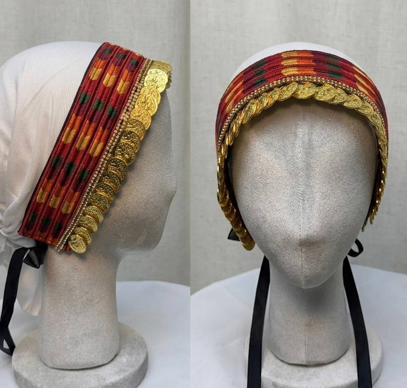 Golden Coin Embroidered Hair Wrap Headband