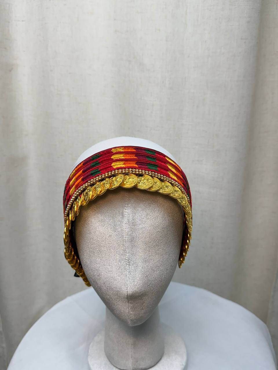 Golden Coin Embroidered Hair Wrap Headband