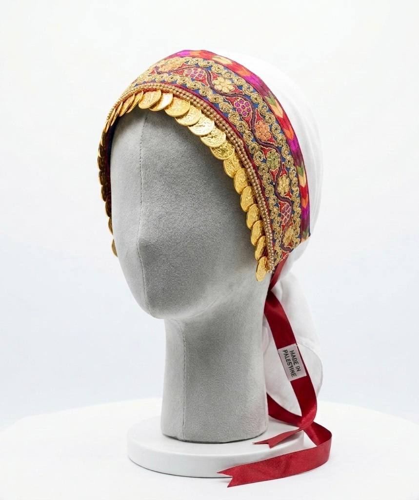 Golden Coin Embroidered Hair Wrap Headband