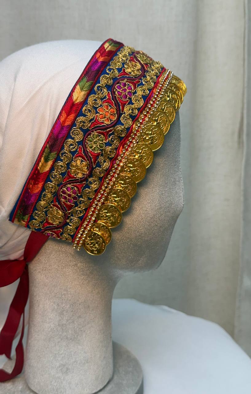 Golden Coin Embroidered Hair Wrap Headband
