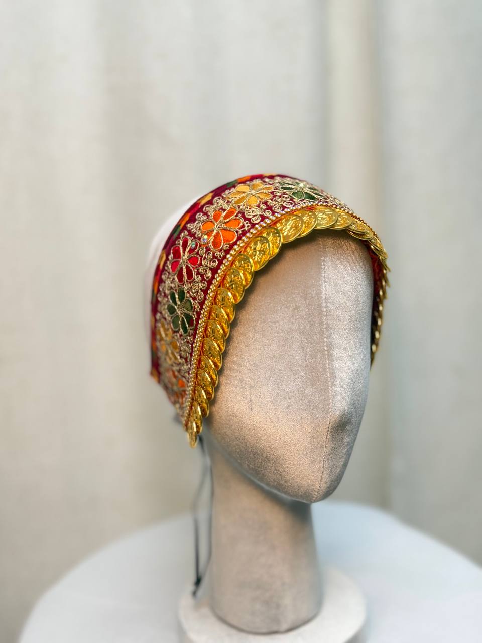 Golden Coin Embroidered Hair Wrap Headband