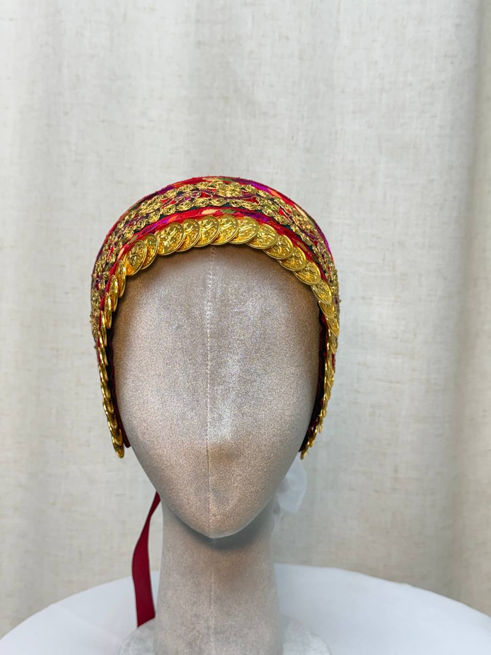 Golden Coin Embroidered Hair Wrap Headband