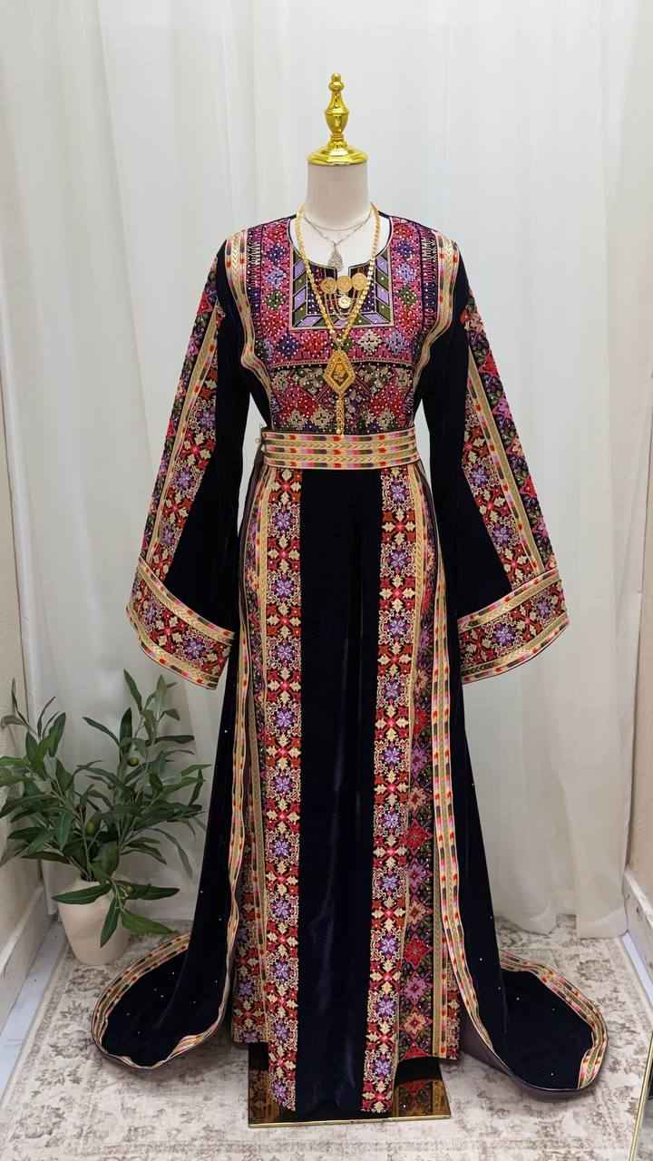 Raghad Deep Plum Velvet Thobe