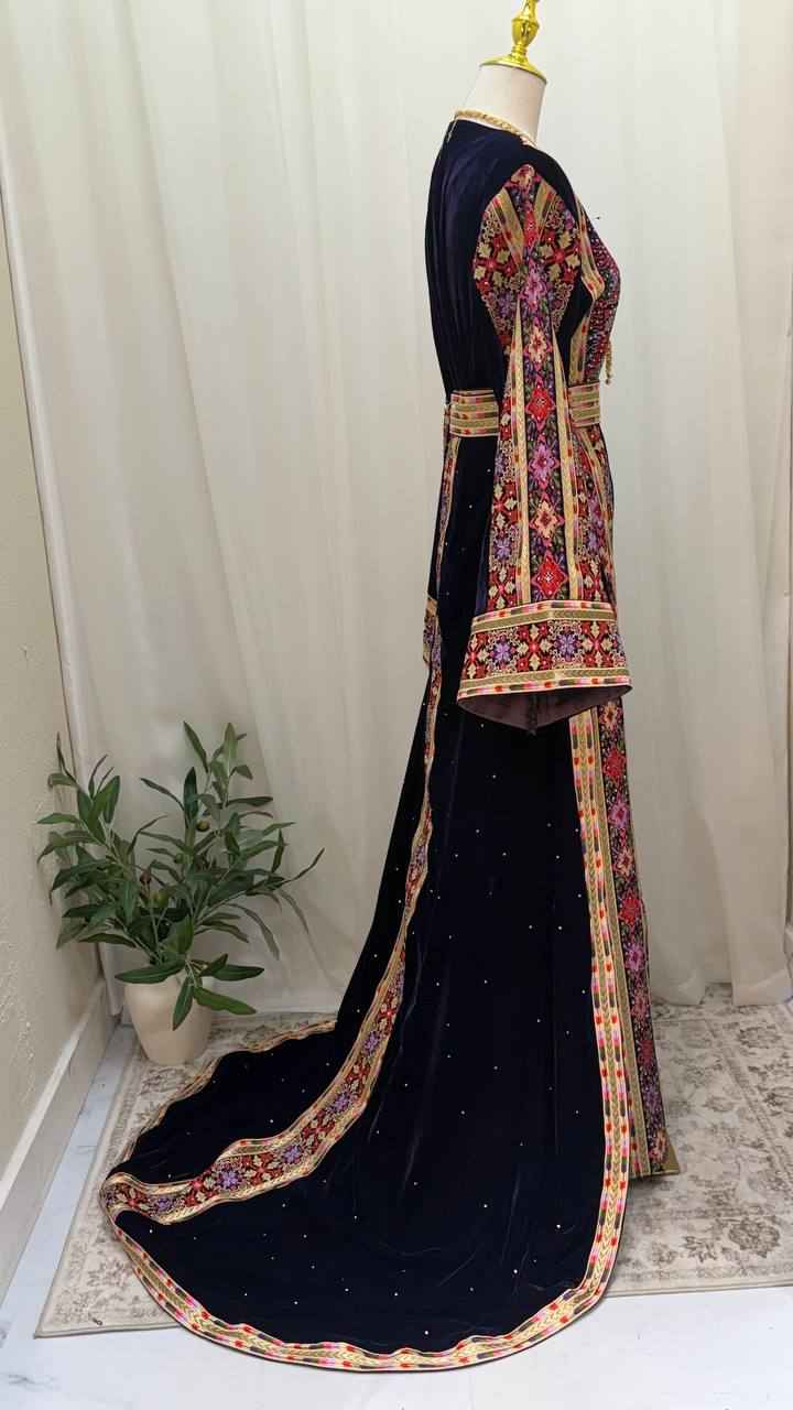 Raghad Deep Plum Velvet Thobe