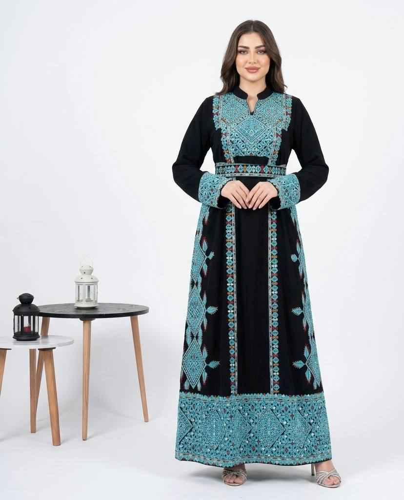 Razan Turquoise Heritage Thobe