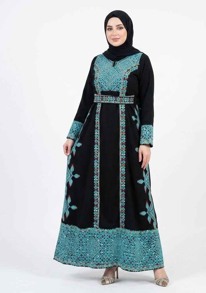 Razan Turquoise Heritage Thobe