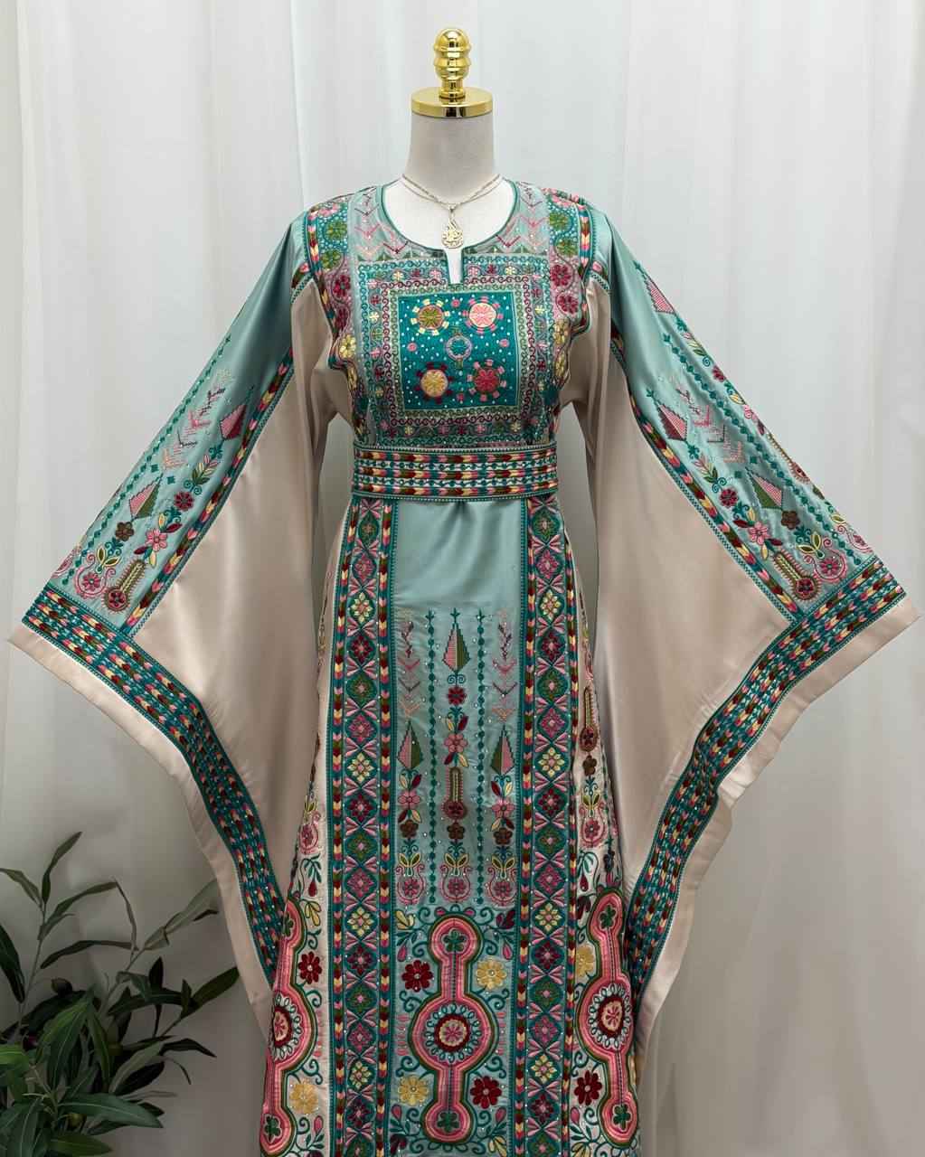 Zayna Satin Embroidered Thobe