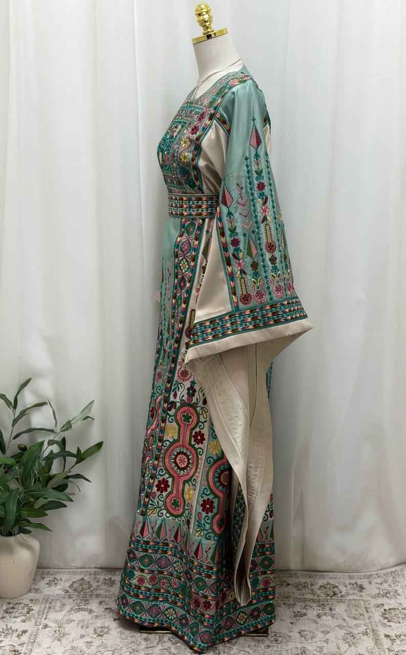 Zayna Satin Embroidered Thobe