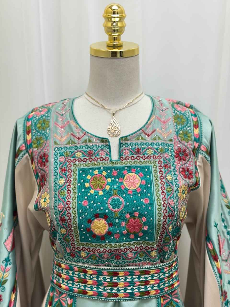 Zayna Satin Embroidered Thobe