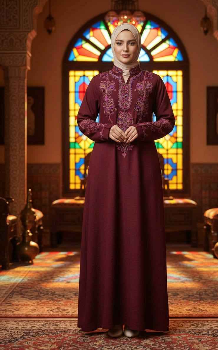 Layali Premium Embroidered Linen Jalabiya
