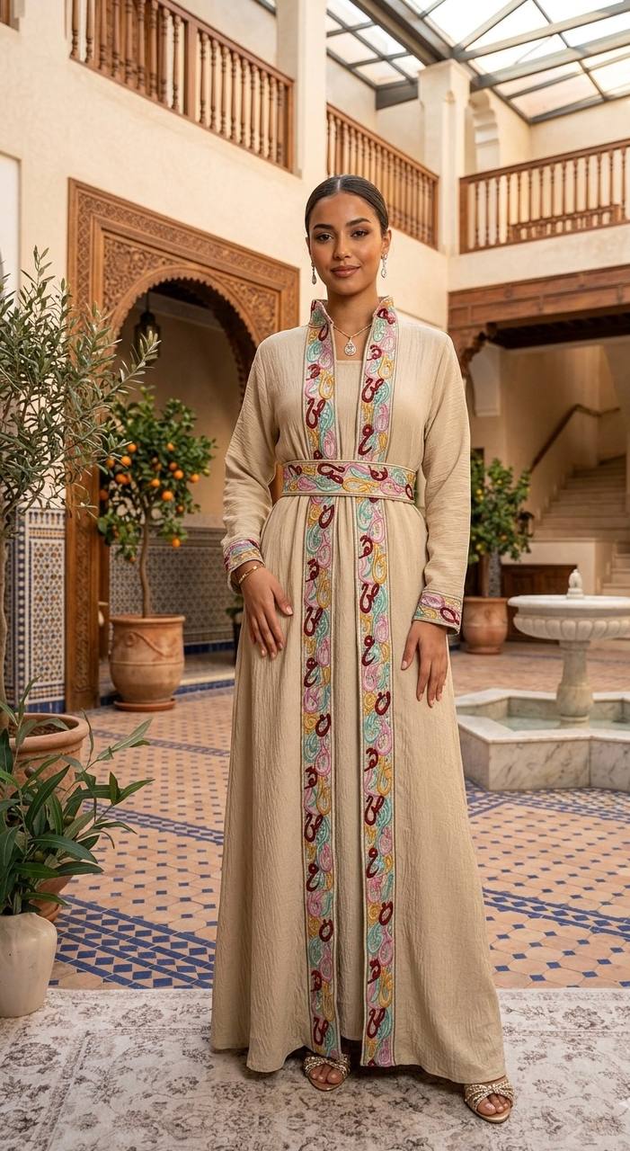 Arabic Whisper Linen Abaya Set