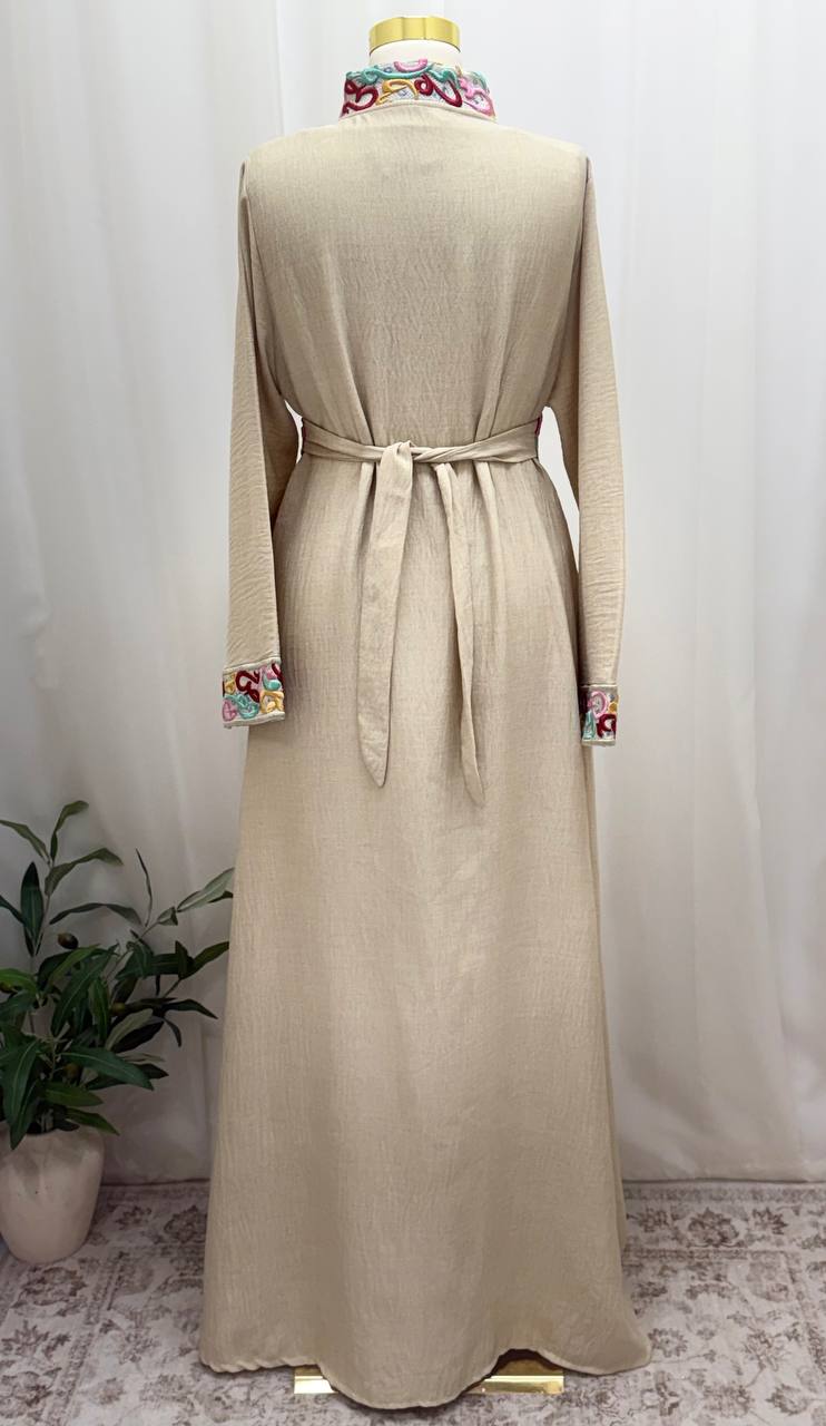 Arabic Whisper Linen Abaya Set
