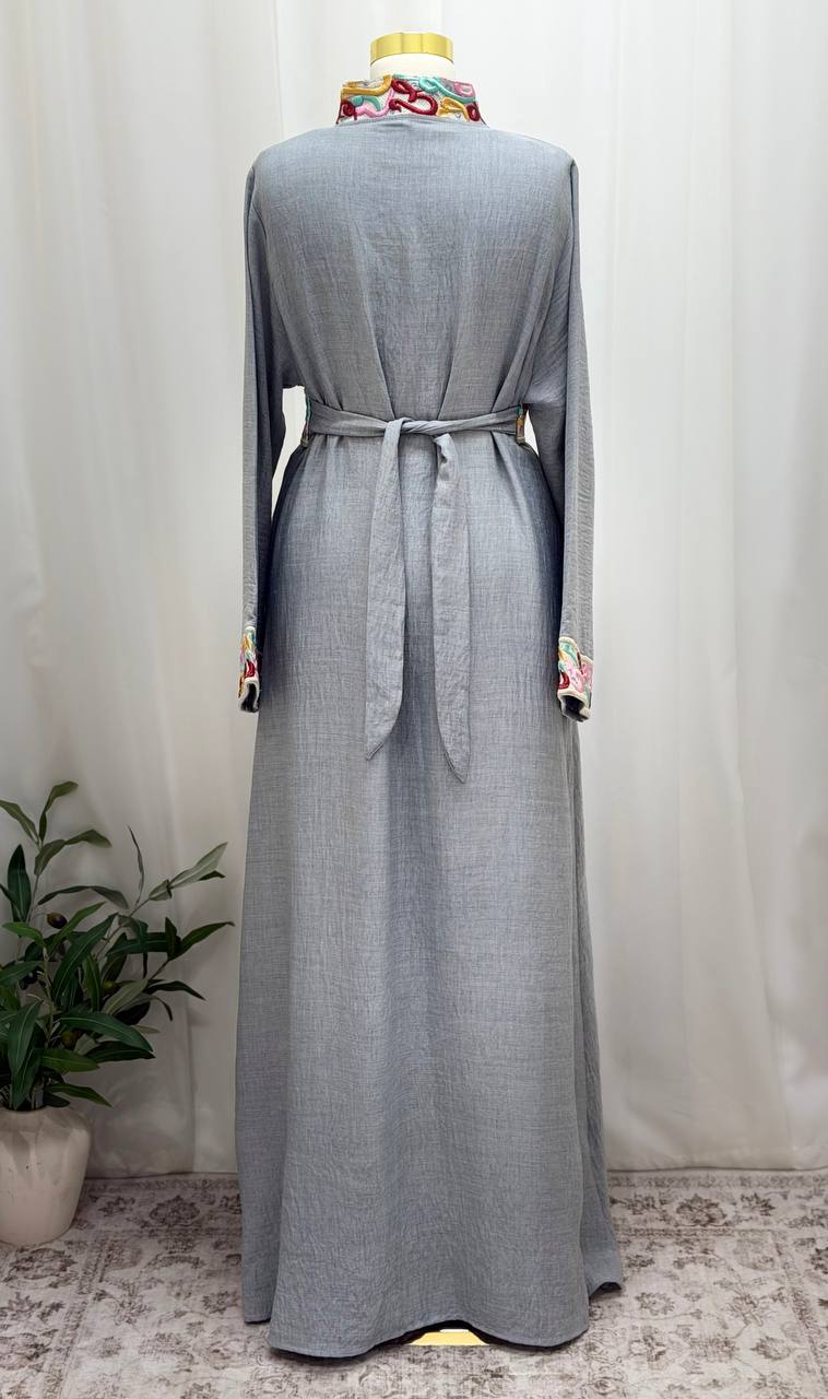 Arabic Whisper Linen Abaya Set