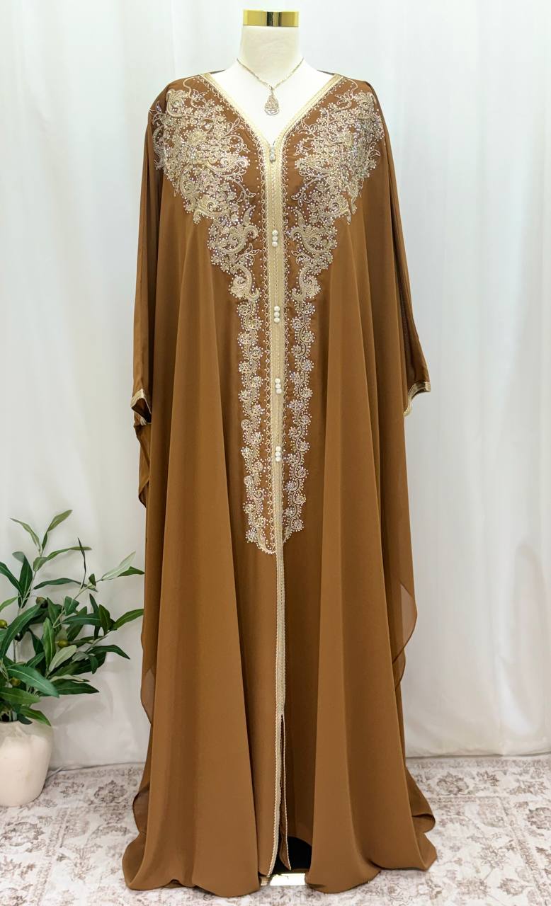 Sultana Caramel Butterfly Caftan
