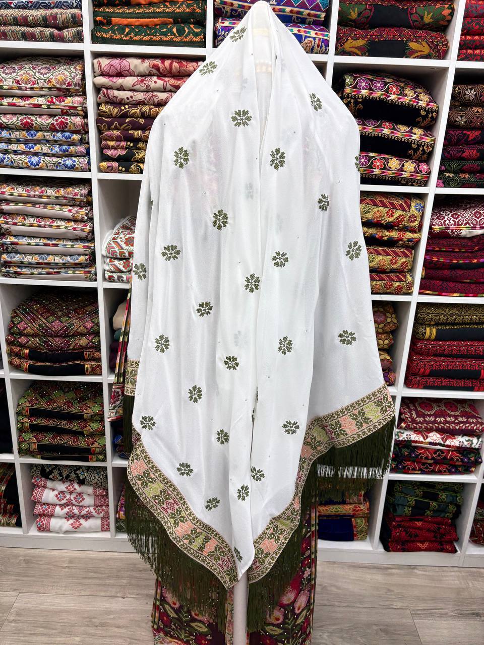 Floral-Embroidered Bridal Shawl-Khirka