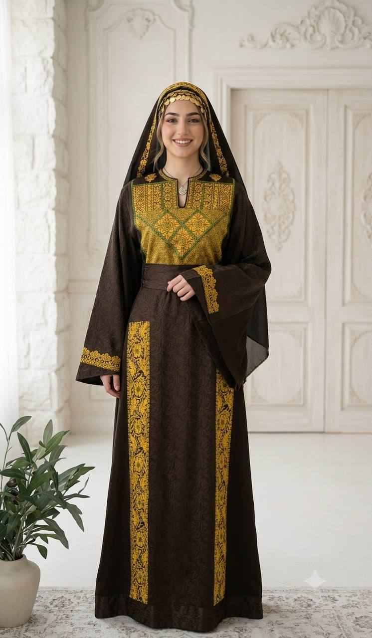 New Subhiya Heritage Ghabani Thobe – Hand-Transferred Embroidery