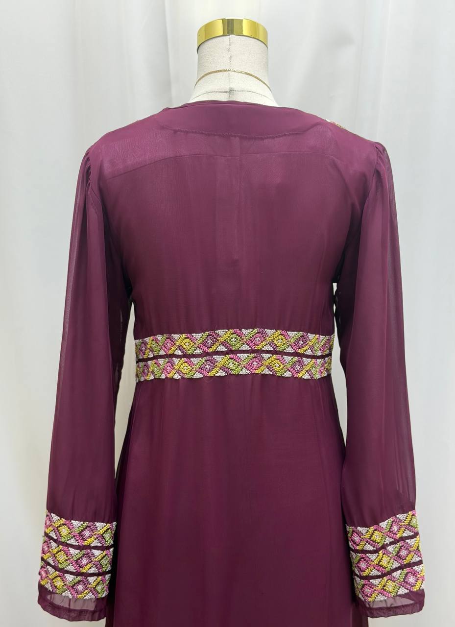Royal Amethyst Hand-Embroidered Maxi