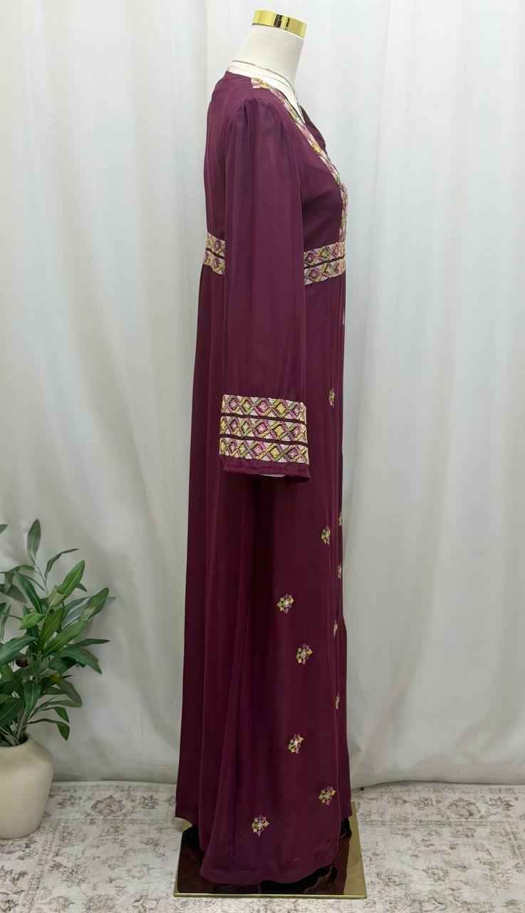 Royal Amethyst Hand-Embroidered Maxi