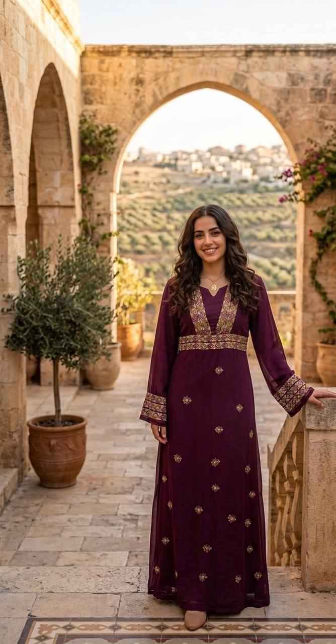 Royal Amethyst Hand-Embroidered Maxi