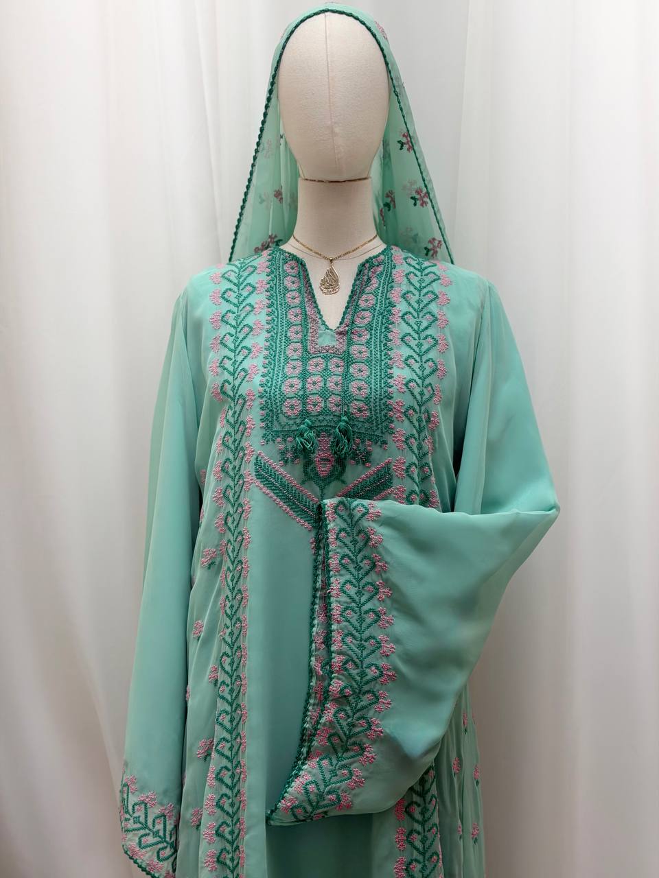 Spring Breeze Hand-Embroidered Maxi Dress