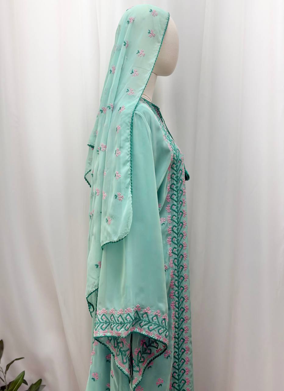 Spring Breeze Hand-Embroidered Maxi Dress