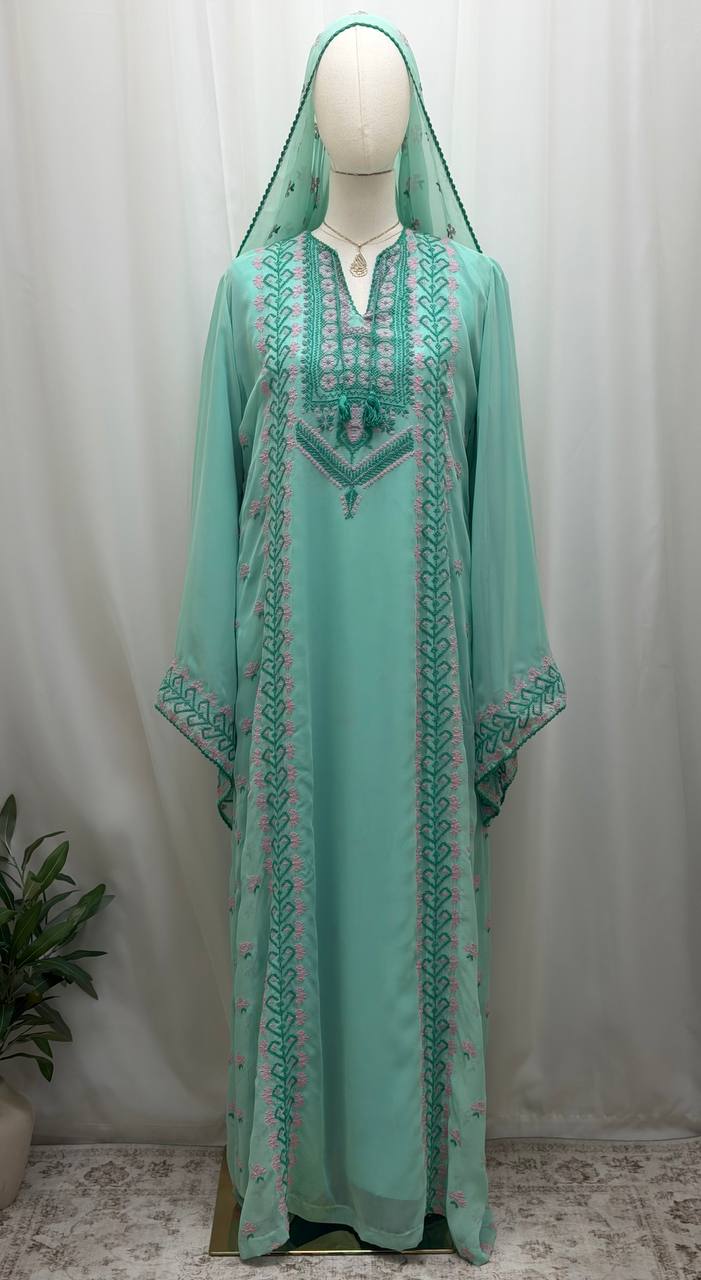 Spring Breeze Hand-Embroidered Maxi Dress
