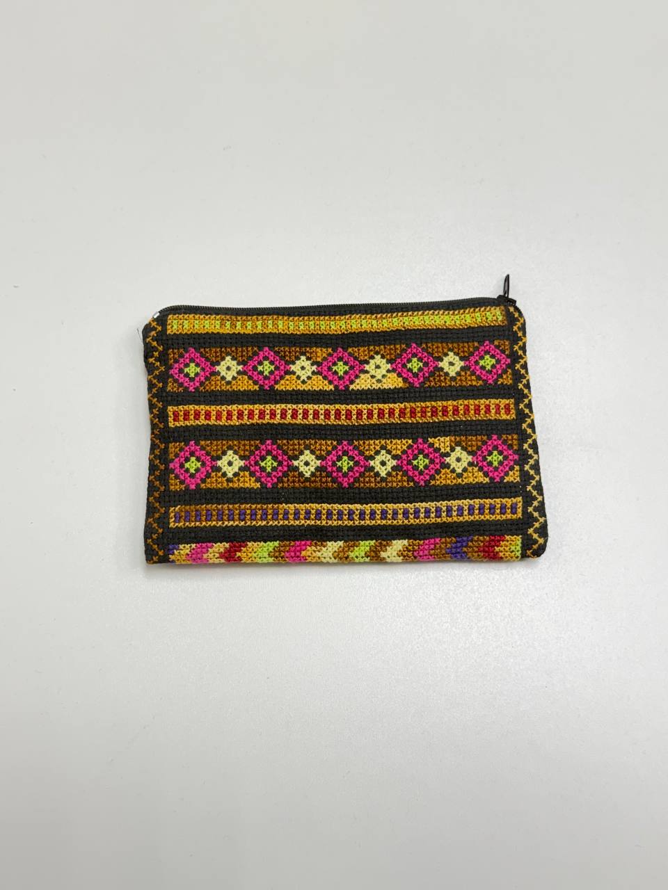 Hand-Embroidered Palestinian Heritage Zipper Pouch