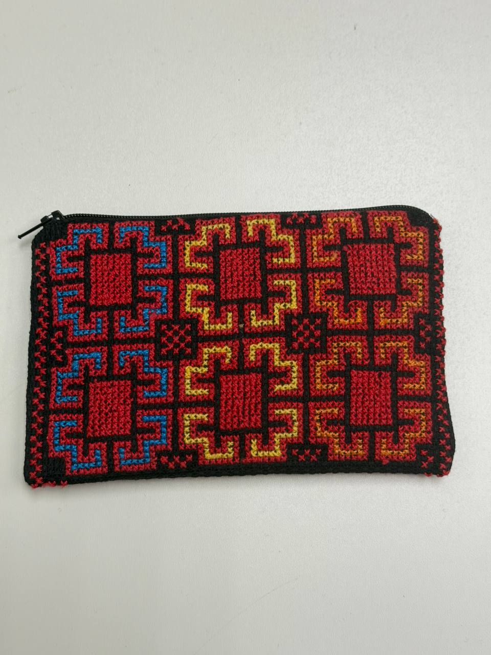 Hand-Embroidered Palestinian Heritage Zipper Pouch