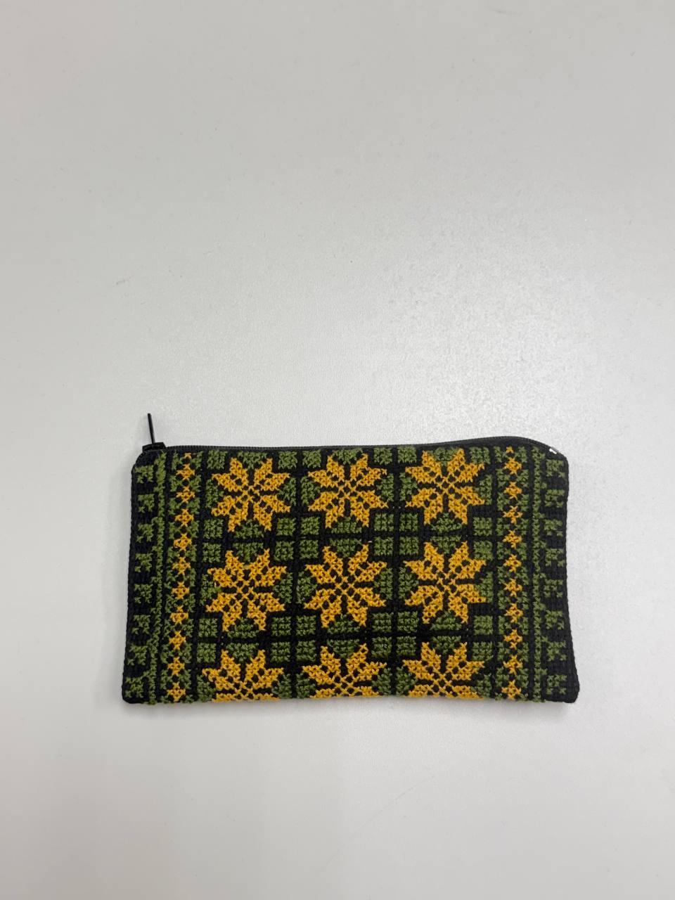 Hand-Embroidered Palestinian Heritage Zipper Pouch