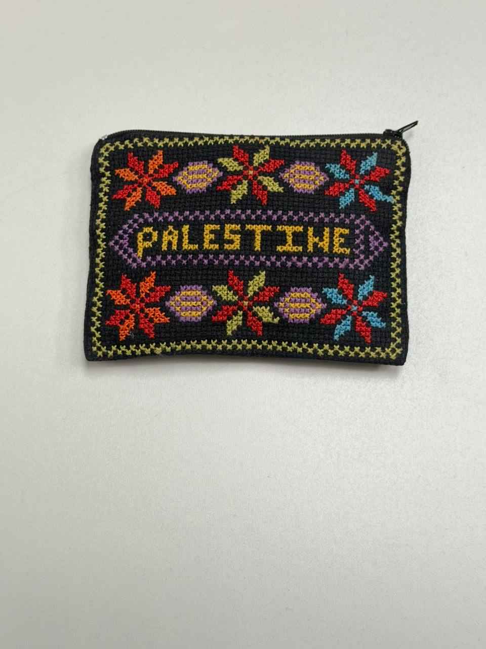 Hand-Embroidered Palestinian Heritage Zipper Pouch
