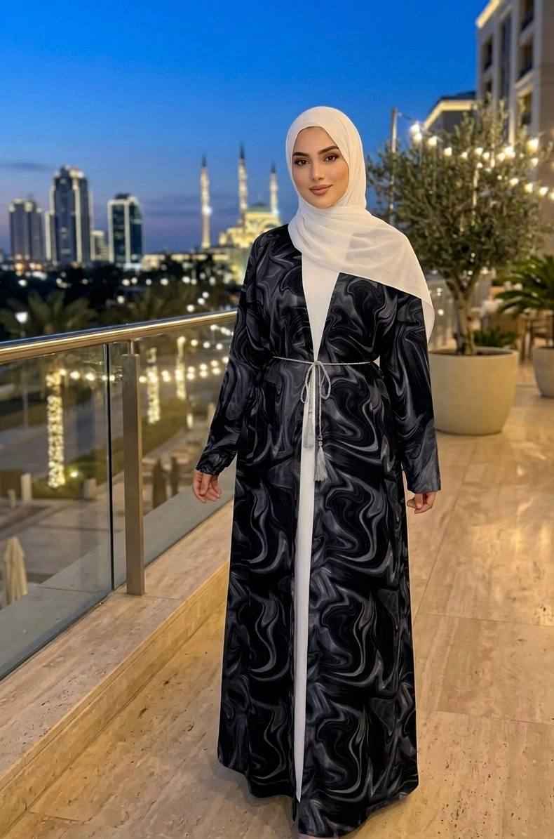 Rania Marble Collection – Dubai Open Abaya Set