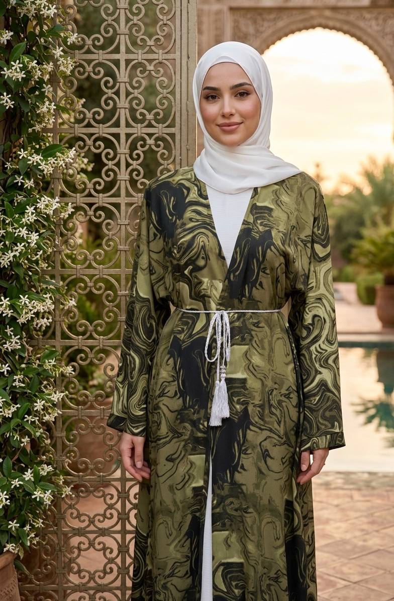 Layan Marble Dubai Abaya Set