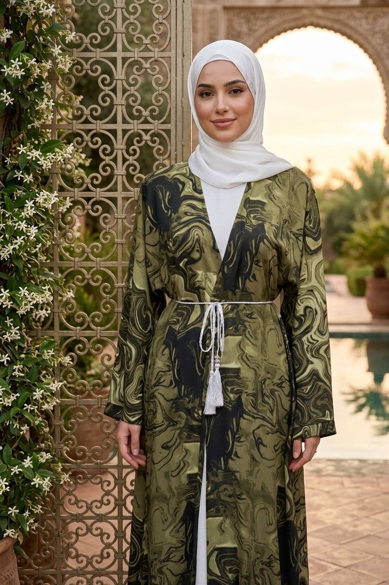 Layan Marble Dubai Abaya Set