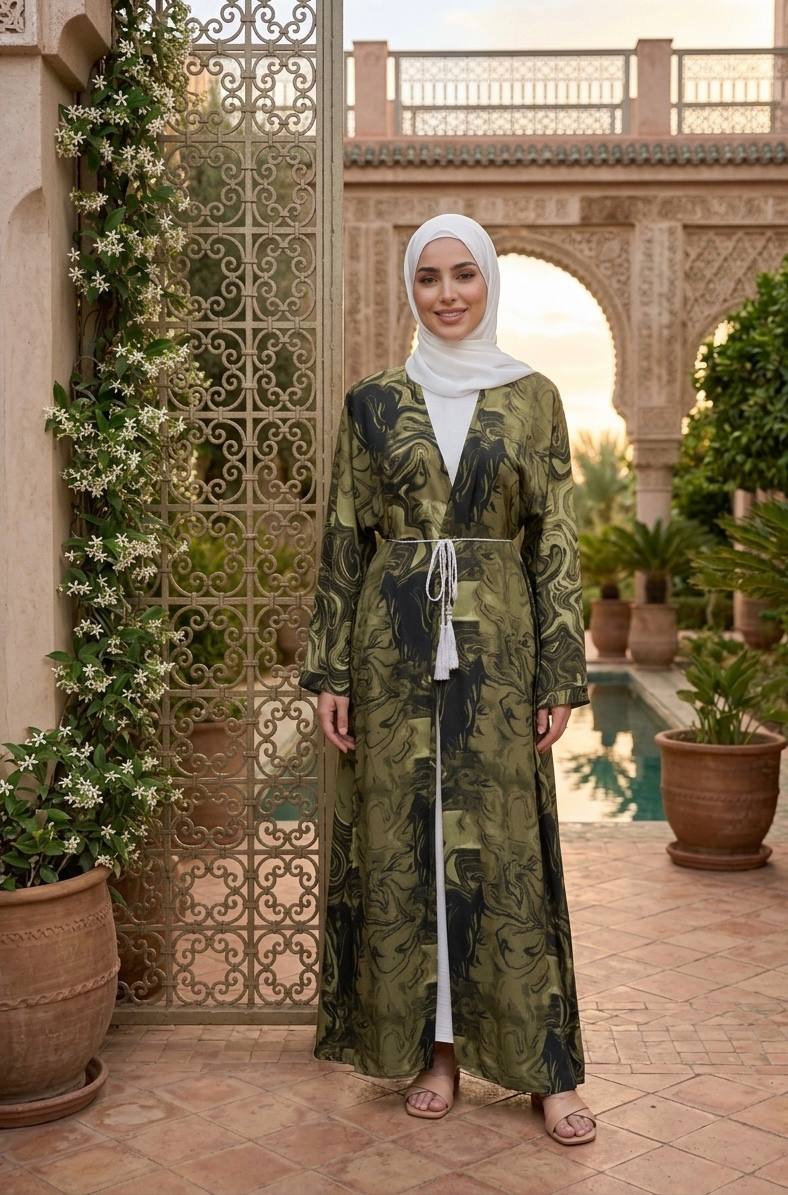 Layan Marble Dubai Abaya Set