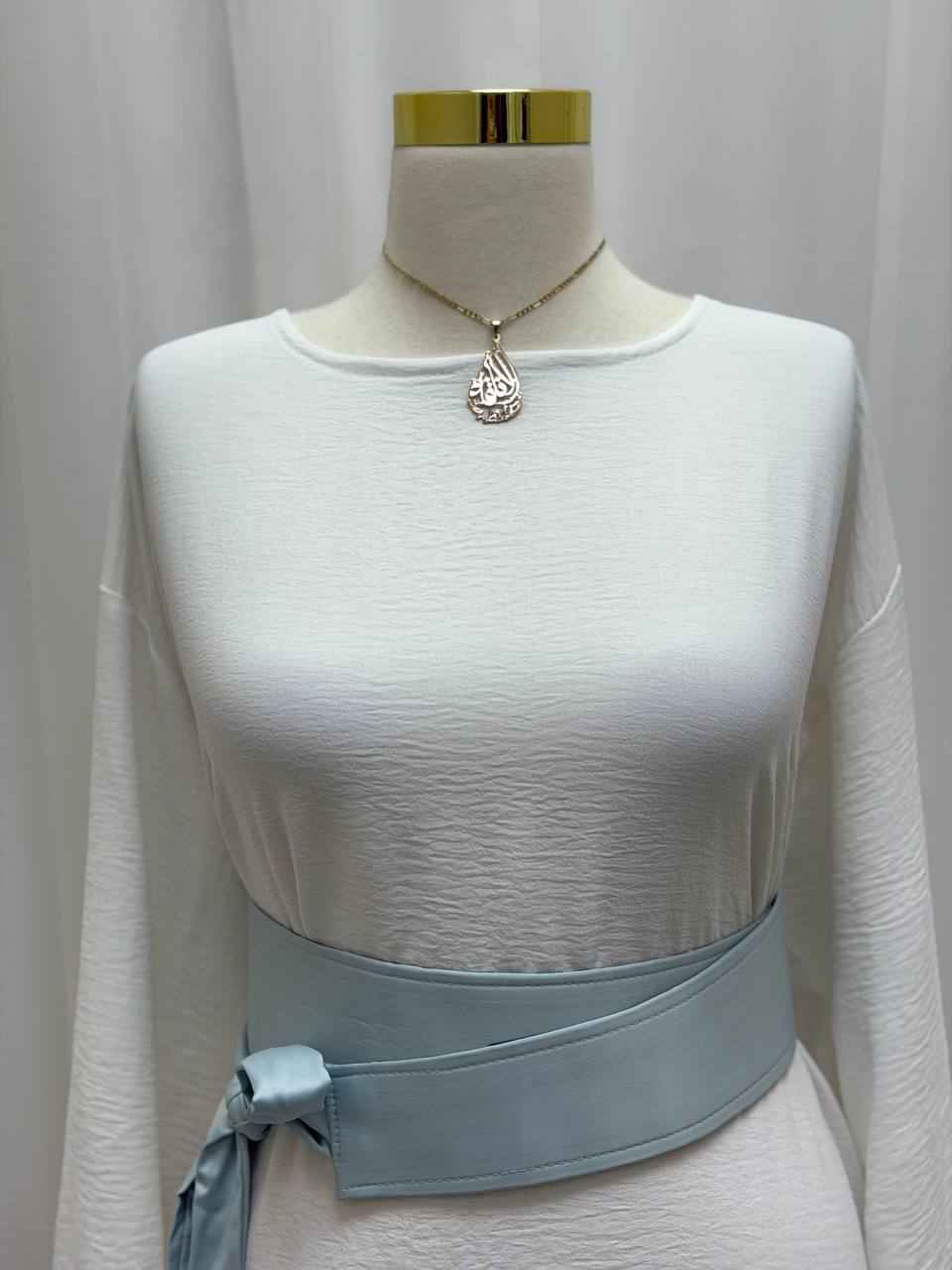 Sky Mist Satin Belt