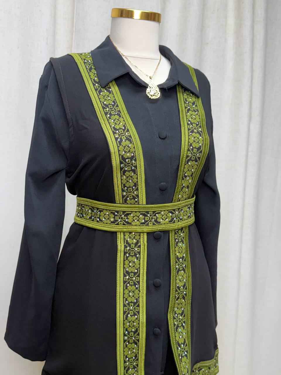Olive Heritage Embroidered Vest