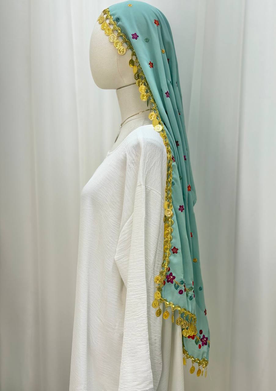Little Princess Coin Embroidered Scarf
