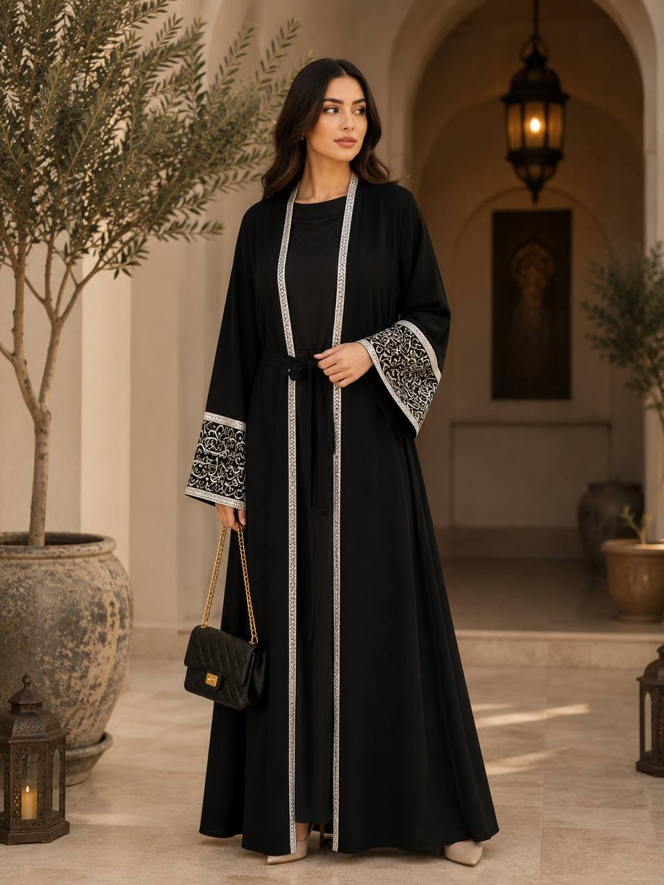 Yaqeen Embroidered Abaya Set