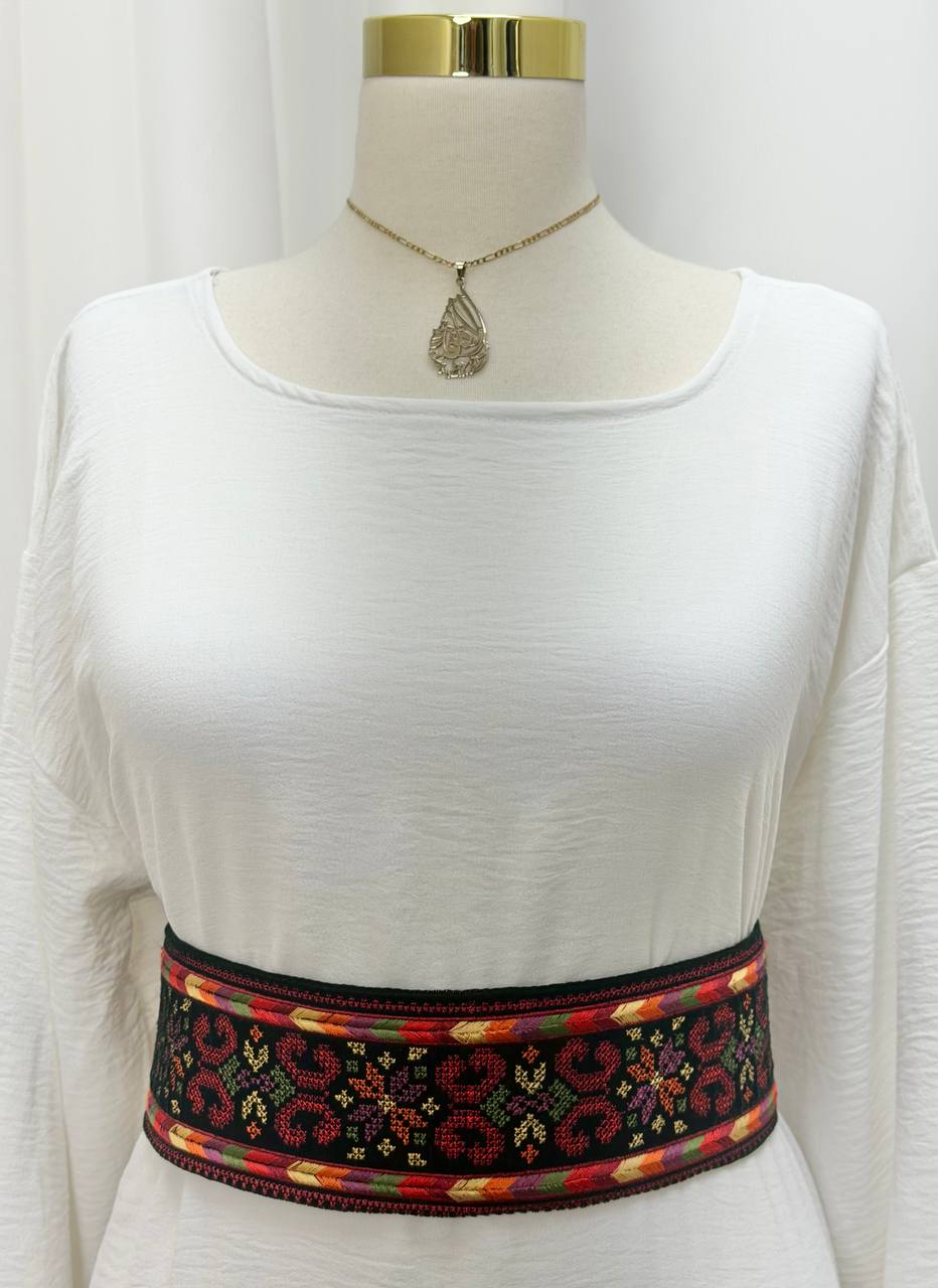 Heritage Velvet Embroidered Belt