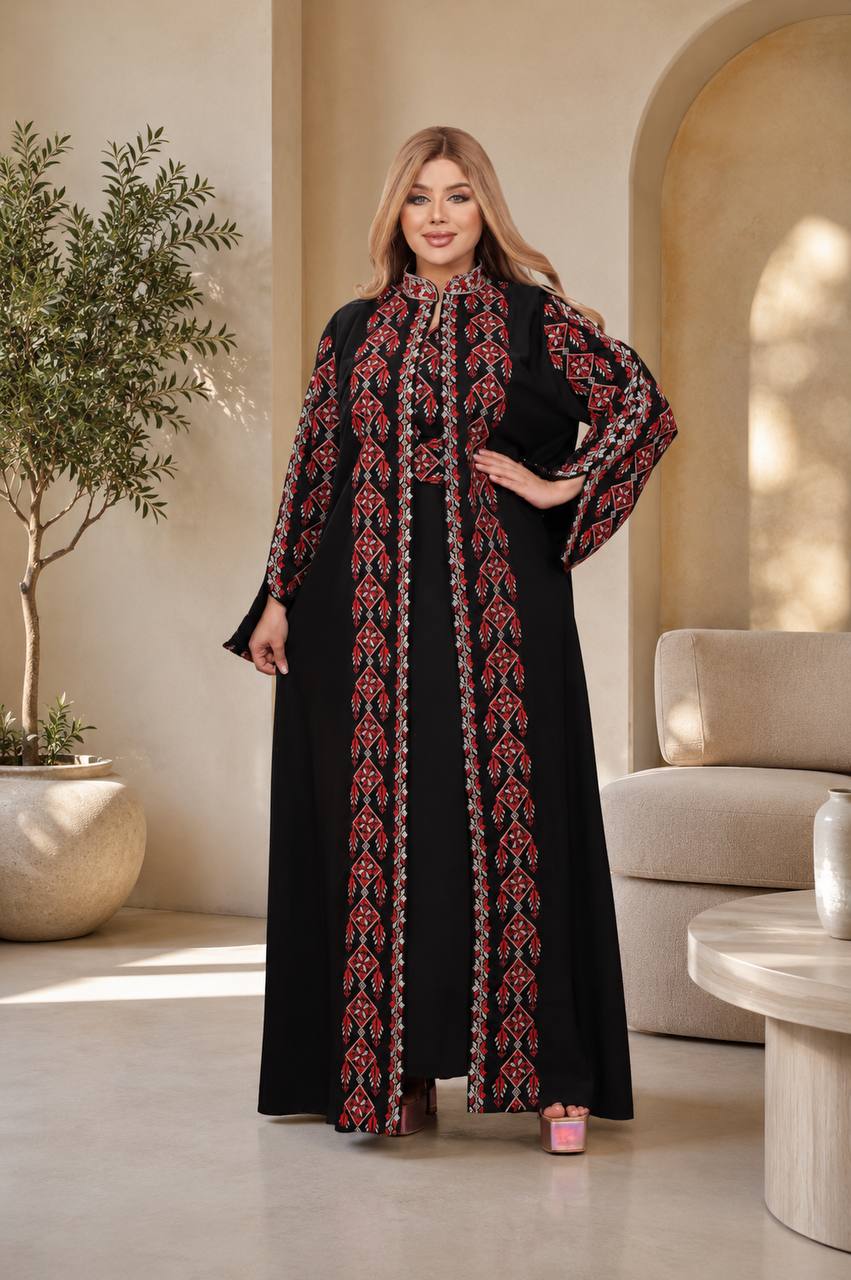 Samira – Two-Piece Embroidered Abaya