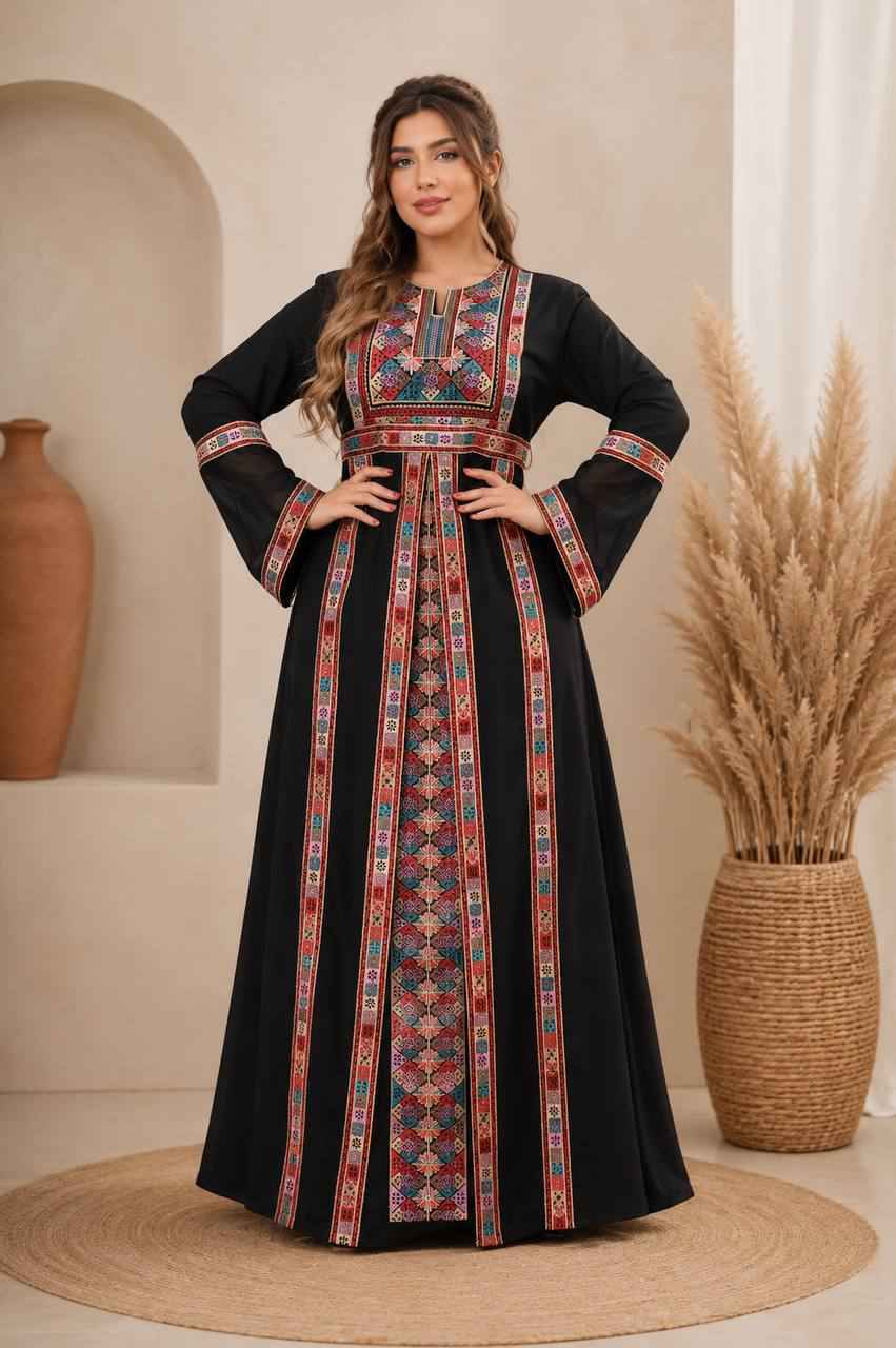 Dalal Embroidered Crepe Abaya