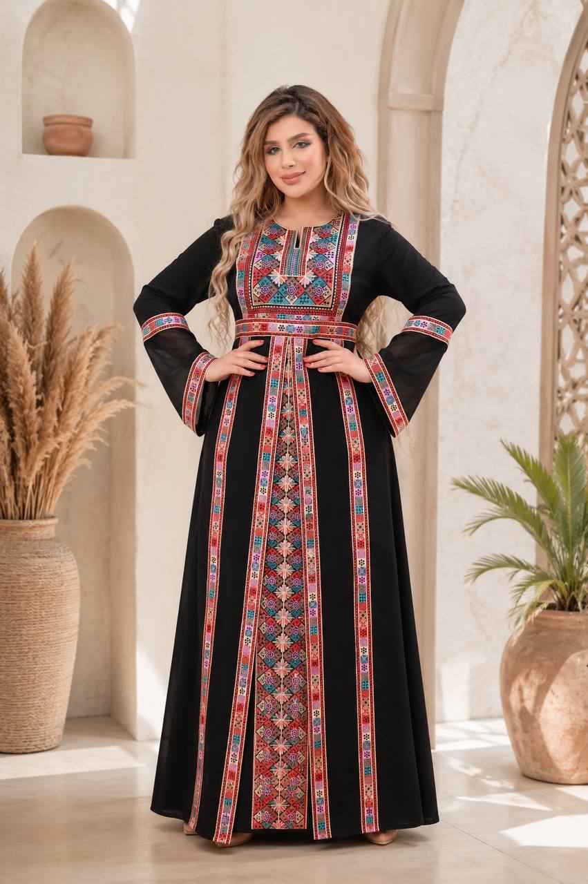 Dalal Embroidered Crepe Abaya
