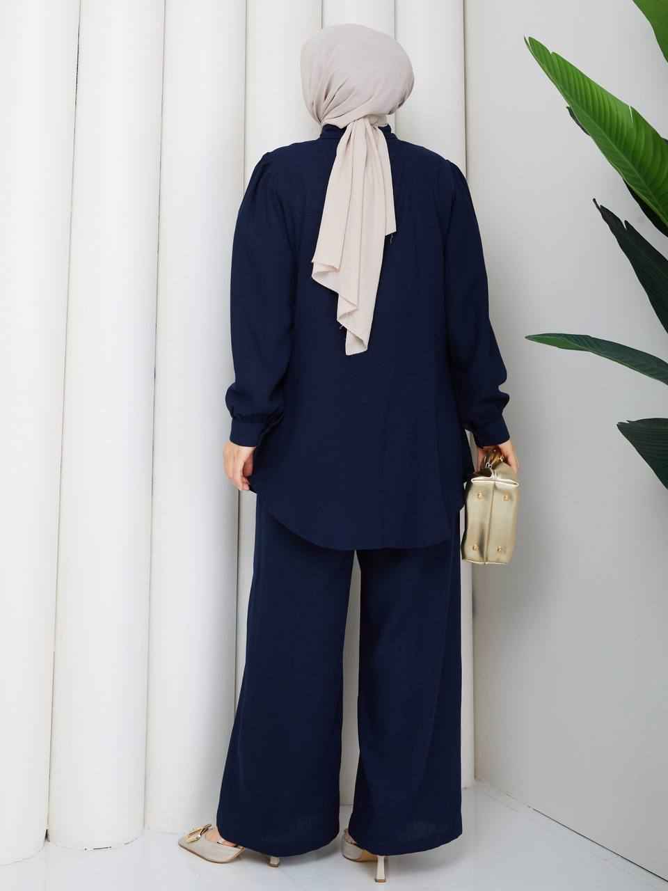 Hand-Embroidered Soft Linen Two-Piece Set