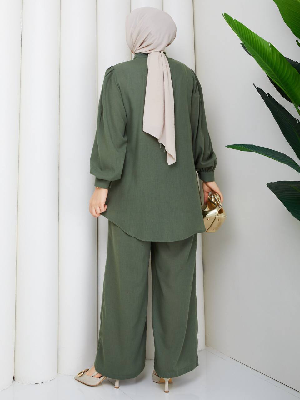 Hand-Embroidered Soft Linen Two-Piece Set