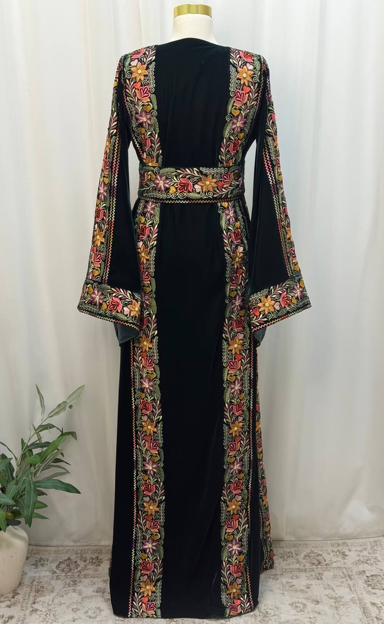 Noul Embroidered Velvet Thobe