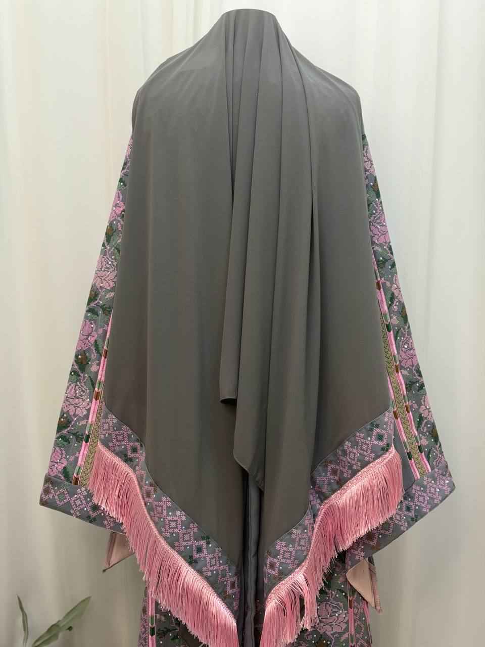 Faten Embroidered Shawl with Fringe