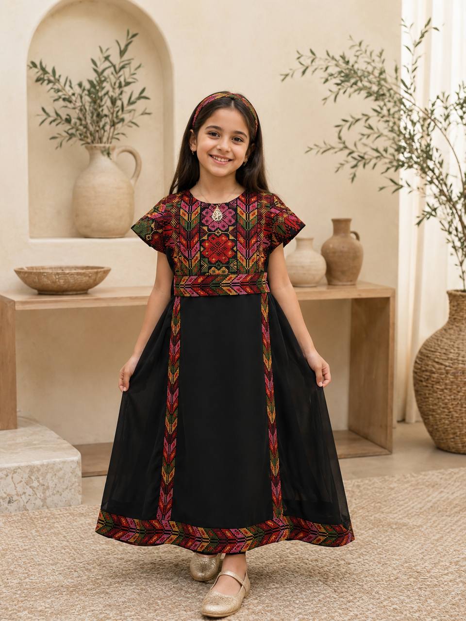 Girls’ Fella Embroidered Chiffon Dress